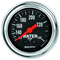 Auto Meter Traditional Chrome Series Water Temperature Gauge 2-1/16" 120-240°F