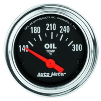 Auto Meter Traditional Chrome Series Oil Temperature Gauge 2-1/16" 140-300°F