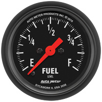 Auto Meter Z-Series Fuel Level Gauge2-1/16" Full Sweep Programable 0-280 ohms