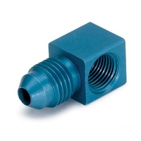 Auto Meter Right Angle Fitting Blue Aluminium 1/8" NPT Female -4AN Male AU3278