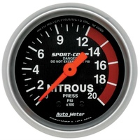 Auto Meter Sport-Comp Series Nitrous Pressure Gauge 2-1/16" Mechanical 0-2000psi