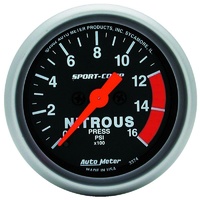 Auto Meter Sport-Comp Series Nitrous Pressure Gauge 2-1/16" Electric 0-1600 psi