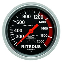 Auto Meter Sport-Comp Series Nitrous Pressure Gauge 2-5/8" Mechanical 0-2000 psi