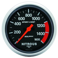 Auto Meter Sport-Comp Series Nitrous Pressure Gauge 2-5/8" Electric 0-1600 psi