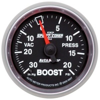 Auto Meter Sport-Comp II Boost/Vacuum Gauge 2-1/16" Full Sweep Mechanical 20 psi