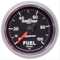 Auto Meter Sport-Comp II Fuel Pressure Gauge 2-1/16" Full Sweep Electric 0-100 psi AU3663