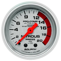 Auto Meter Ultra-Lite Series Nitrous Pressure Gauge 2-1/16" Mechanical 0-2000psi