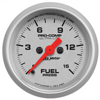 Auto Meter Ultra-Lite Series Fuel Pressure Gauge 2-1/16" Full Sweep Electric 0-15 psi AU4361