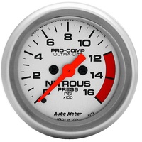 Auto Meter Ultra-Lite Series Nitrous Pressure Gauge 2-1/16" Electric 0-1600 PSI