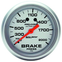 Auto Meter Ultra-Lite Series Brake Pressure Gauge 2-5/8" Mechanical 0-2000 psi