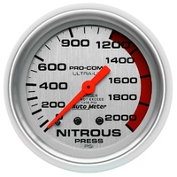 Auto Meter Ultra-Lite Series Nitrous Pressure Gauge 2-5/8" Mechanical 0-2000 psi