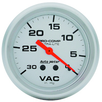 Auto Meter Ultra-Lite Series Vacuum Gauge 2-5/8" Mechanical 30 In. Hg. AU4484