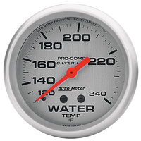 Auto Meter Ultra-Lite Water Temperature Gauge 2-5/8" Liquid Filled 120-240°F