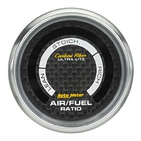 Auto Meter Carbon Fiber Series Air / Fuel Ratio Gauge 2-1/16" Digital Lean Rich