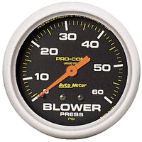 Auto Meter Pro-Comp Series Blower Pressure Gauge 2-5/8" Liquid Filled Mechanical Memory 0-60 psi AU5403