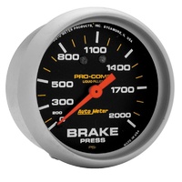 Auto Meter Pro-Comp Brake Pressure Gauge 2-5/8" Liquid Filled 0-2000 psi