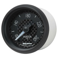 Auto Meter GT Series Water Temperature Gauge 2-1/16" Carbon Fiber 100-260°F