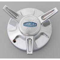 Cragar Center Cap Plastic Chrome Bolt-On Spinner Style 3 Bar Design With Lug Cover Each