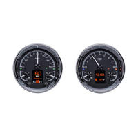 Dakota Digital Gauges HDX Series Analog/Digital Speedometer Tach Fuel Level Volts Clock Black Chrome Bezel Universal Dual 5.4 in. Round Kit HDX-2014-K