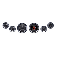 Dakota Digital Gauges HDX Series Analog/Digital Speedometer Tach Oil Pressure Fuel Level Volts Clock Black Chrome Bezel Universal 6 Kit HDX-2060-K