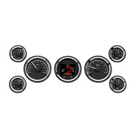 Dakota Digital Gauges HDX Series Universal Seven-Gauge Round Analog Black Alloy Face LED Multicolor Illuminated Chrome Bezel Kit HDX-2070-K