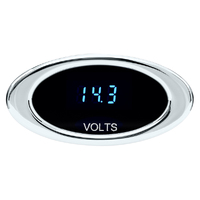 Dakota Digital Gauge Kit Ion Series Digital Chrome Voltmeter 0- 17.0 VDC Oval Black Face Blue Numbers Electrical ION-05-1-C-B