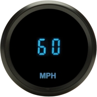 Dakota Digital Gauge Odyssey Series II Mini Speedometer 255 MPH Digital Round 2-1/16 in. Diameter Chrome Bezel Teal Numerals Kit ODYR-01-3-C