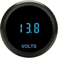 Dakota Digital Gauge Odyssey Series II Voltmeter Digital 1- 17.0 VDC 2-1/16 in. Diameter Chrome Bezel Teal Numerals Each ODYR-05-1-C