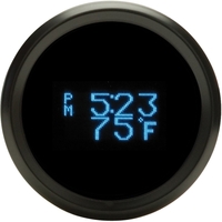 Dakota Digital Gauge Odyssey Series II Digital Clock/ Date/ Temperature Digital 2-1/16 in. Diameter Black Bezel Teal Numerals Each ODYR-16-1