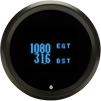 Dakota Digital Gauge Odyssey Series II Fuel/ Volts/ Oil Pressure/ Water Temperature Digital 3-3/8 in. Diameter Chrome Bezel Teal Numerals Each ODYR-40