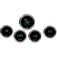 Dakota Digital Gauge Kit Odyssey Series II Digital Chrome Bezel Teal Numerals 5 pc ODYR-50-1-C