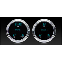 Dakota Digital Gauge Panel Series III Blue Display Chrome Bezels Universal Dual 4.75 in. Round Kit VFD3-1004-B