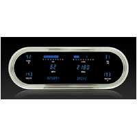 Dakota Digital Gauge Panel Series III Blue Display Chrome Bezels Universal 4.25 in. x 12 in. Oval Kit VFD3-1008-B