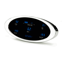 Dakota Digital Gauge Panel Series III Blue Display Satin Bezels Universal 4 in. x 9.5 in. Multi-level Elliptical Kit VFD3-1011-B