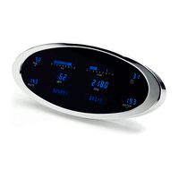 Dakota Digital Gauge Panel Series III Blue Display Satin Bezels Universal 5 in. x 12.25 in. Multi-level Elliptical Kit VFD3-1012-B