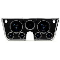 Dakota Digital Gauge Panel Series III Blue/Teal Display Chrome Bezels 1967- 72 For Chevrolet/ GMC Pickup Each VFD3-67C-PU-C-Z