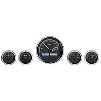 Dakota Digital Gauge Kit Universal Five Gauge Round Analog Black Background Alloy Style Face White Display VHX-1022-K-W