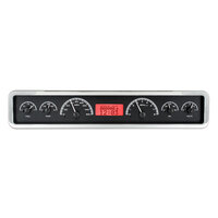 Dakota Digital Gauge Kit Universal 3.75 in. x 19.5 in. Rectangle Analog Black Background Alloy Style Face Red Display VHX-1023-K-R