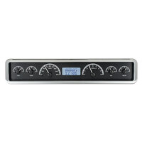 Dakota Digital Gauge Kit Universal 3.75 in. x 19.5 in. Rectangle Analog Black Background Alloy Style Face White Display VHX-1023-K-W