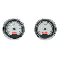 Dakota Digital Gauge Kit Universal Six Gauge Round Analog Silver Background Alloy Style Face Red Display VHX-1024-S-R