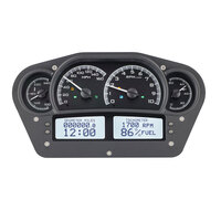 Dakota Digital Gauge Kit Universal 6 in. x 10.75 in. Competition Analog Black Background Alloy Style Face White Display VHX-1100-K-W