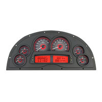 Dakota Digital Gauge Kit 1967- 69 Marquez For Camaro Analog 16 in. x 7.25 in. Carbon Fiber Background Alloy Style Face Red Display VHX-1200-C-R