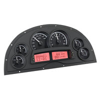 Dakota Digital Gauge Kit 1967- 69 Marquez For Camaro Analog 16 in. x 7.25 in. Black Background Alloy Style Face Red Display VHX-1200-K-R