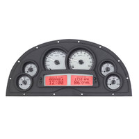 Dakota Digital Gauge Kit 1967- 69 Marquez For Camaro Analog 16 in. x 7.25 in. Silver Background Alloy Style Face Red Display VHX-1200-S-R