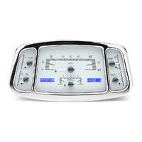 Dakota Digital Gauge Kit 1933- 34 For Ford Analog 11.665 in. x 5.785 in. Silver Background Alloy Style Face Blue Display VHX-33F-S-B