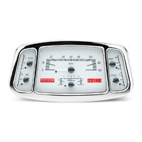 Dakota Digital Gauge Kit 1933- 34 For Ford Analog 11.665 in. x 5.785 in. Silver Background Alloy Style Face Red Display VHX-33F-S-R