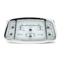 Dakota Digital Gauge Kit 1933- 34 For Ford Analog 11.665 in. x 5.785 in. Silver Background Alloy Style Face White Display VHX-33F-S-W