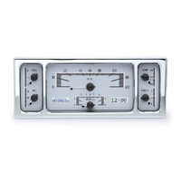 Dakota Digital Gauge Kit 1935 - 36 For Ford Analog 11.38 in. x 4.63 in. Silver Background Alloy Style Face White Display VHX-35F-S-W