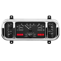 Dakota Digital Gauge Kit 1937-38 For Chevrolet Analog 12.2 in. x 4.5 in. Black Background Alloy Style Face Red Display VHX-37C-K-R