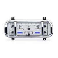 Dakota Digital Gauge Kit 1937-38 For Chevrolet Analog 12.2 in. x 4.5 in. Silver Background Alloy Style Face Blue Display VHX-37C-S-B